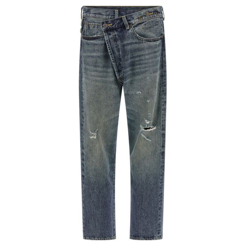R13 Blue Cotton Straight-Leg Women's Jeans